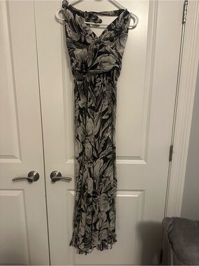 Black and White Floral Maxi Dress